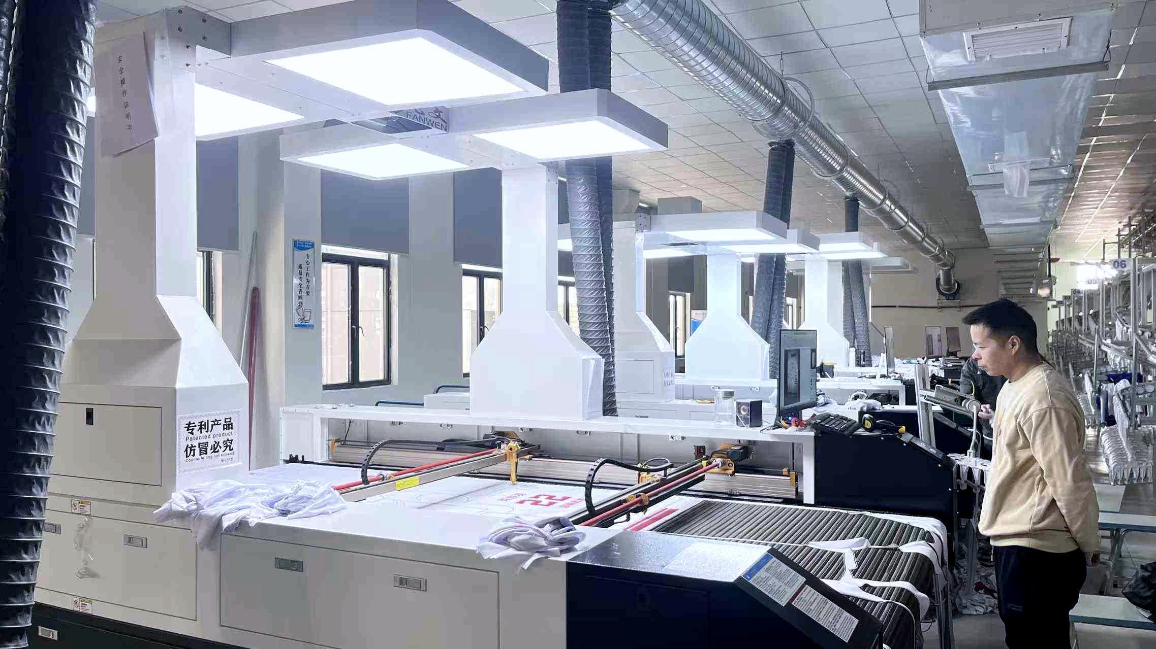 Automated sublimation printing workshop inside the ZHONGKANG factory